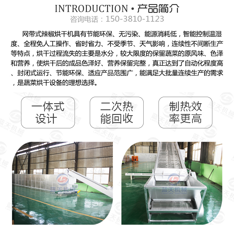 辣椒網帶烘干機產品簡介