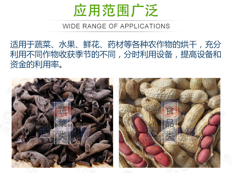花生網帶式烘干機應用范圍廣泛