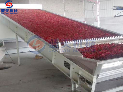 湖南辣椒網(wǎng)帶烘干機(jī)客戶現(xiàn)場